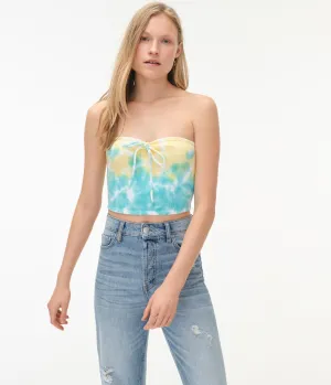Aeropostale Damen Tie-Dye Umhängbarer Träger-/Röhren-Top - Gelb - Größe XL - Baumwolle - Teen Mode & Bekleidung Luminary Grün Aeropostale