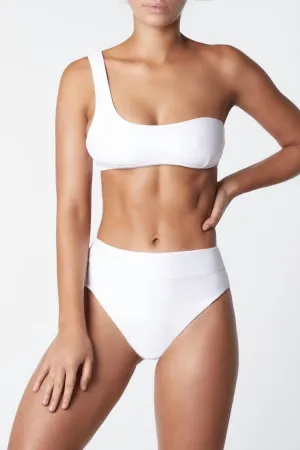 Asymmetrisches Ein-Schulter-Bikini-Oberteil in Weiß