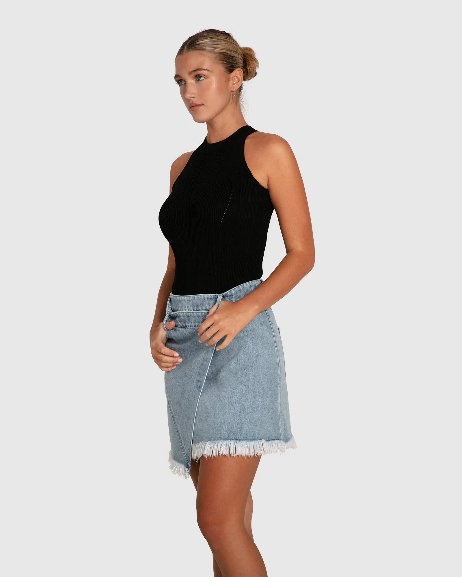 Back For Good Bodysuit mit hohem Ausschnitt - Schwarz