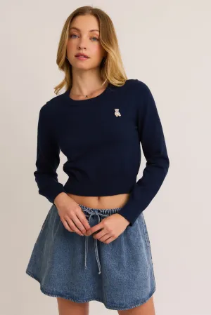 Bärenhaft süßer Crop-Pullover