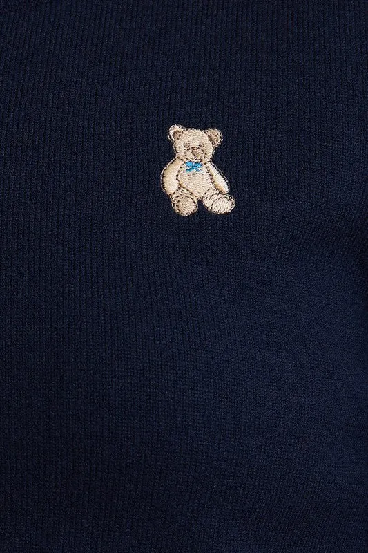 Bärenhaft süßer Crop-Pullover
