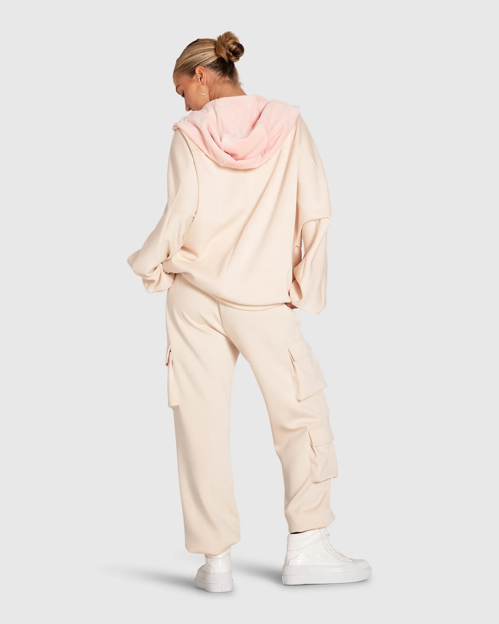 Best Of Me Kapuzenpullover mit Längsstreifen - Rosé
