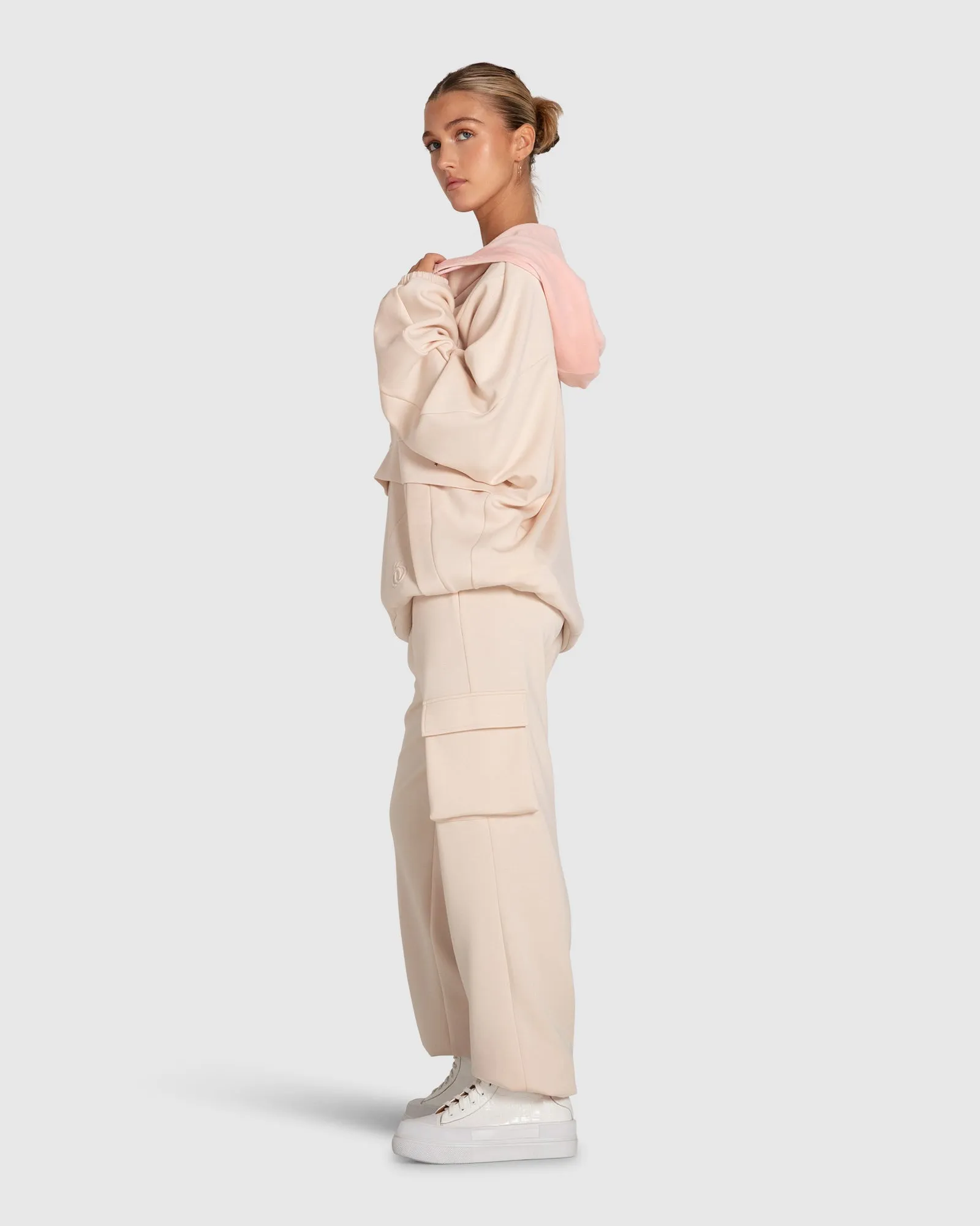 Best Of Me Kapuzenpullover mit Längsstreifen - Rosé