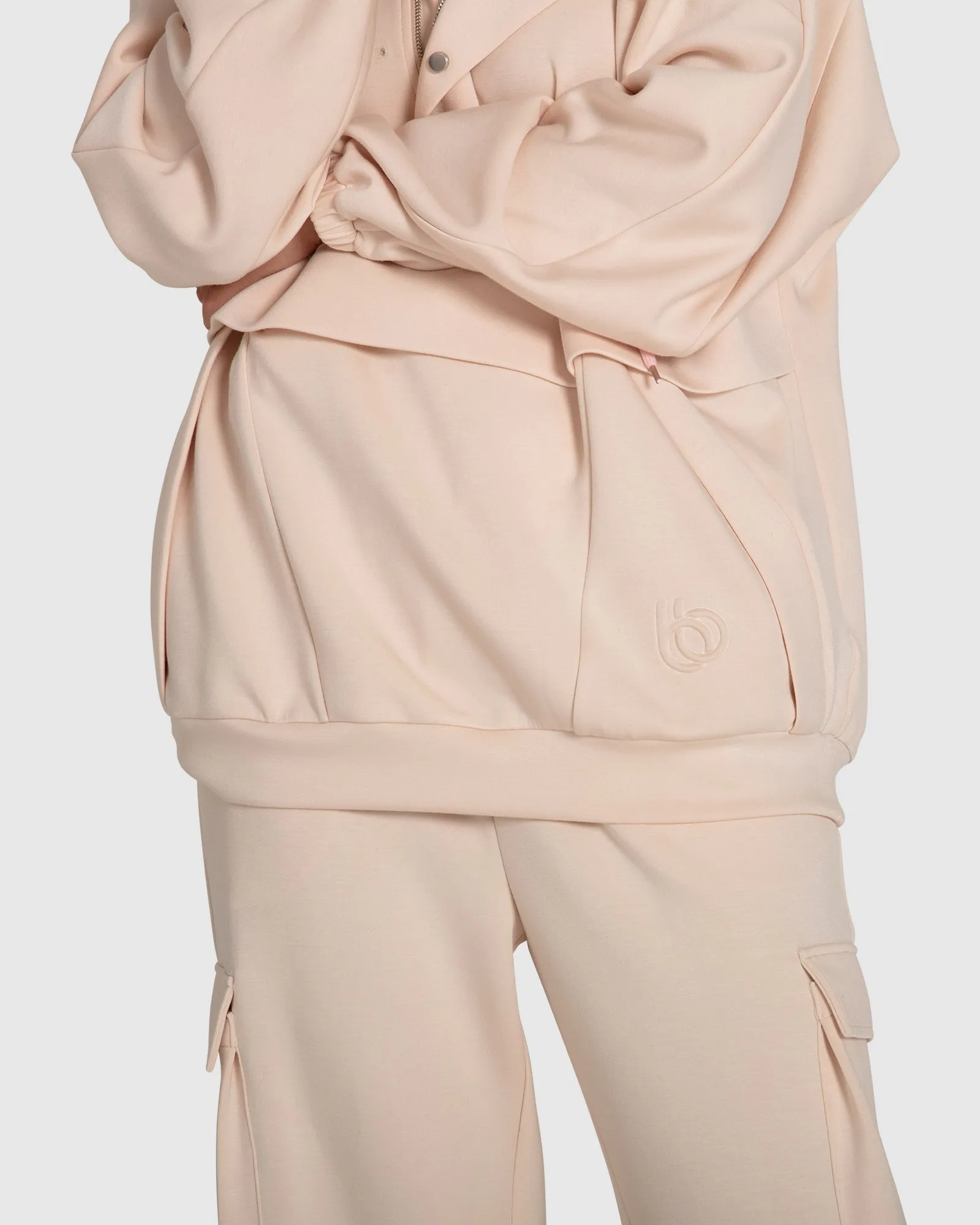 Best Of Me Kapuzenpullover mit Längsstreifen - Rosé