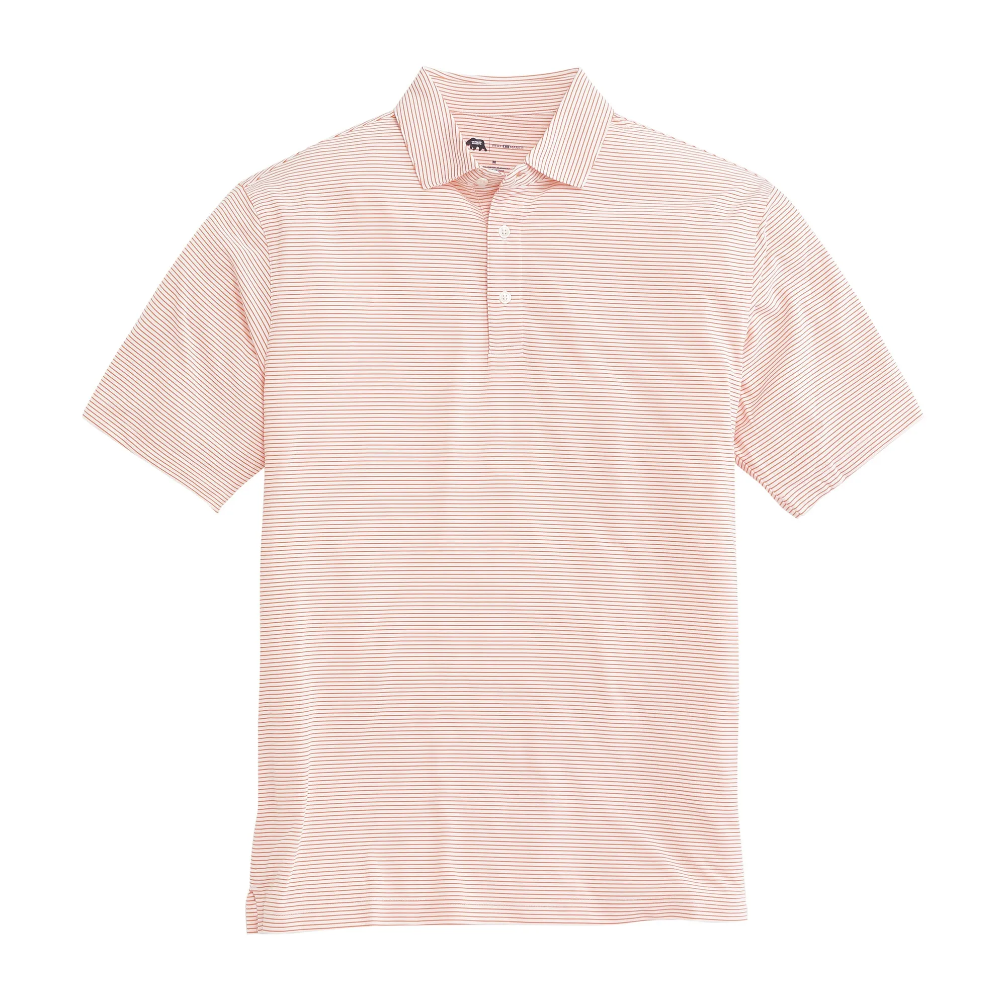Birdie Stripe Performance Polo - Weiß/Orange