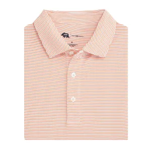 Birdie Stripe Performance Polo - Weiß/Orange