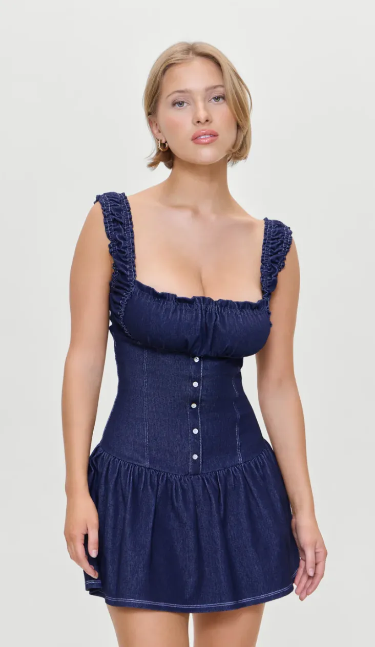 Blaues oder schwarzes Christa-Minikleid von Frankie's Bikinis