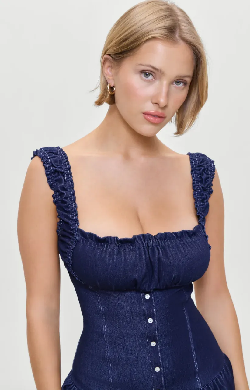 Blaues oder schwarzes Christa-Minikleid von Frankie's Bikinis