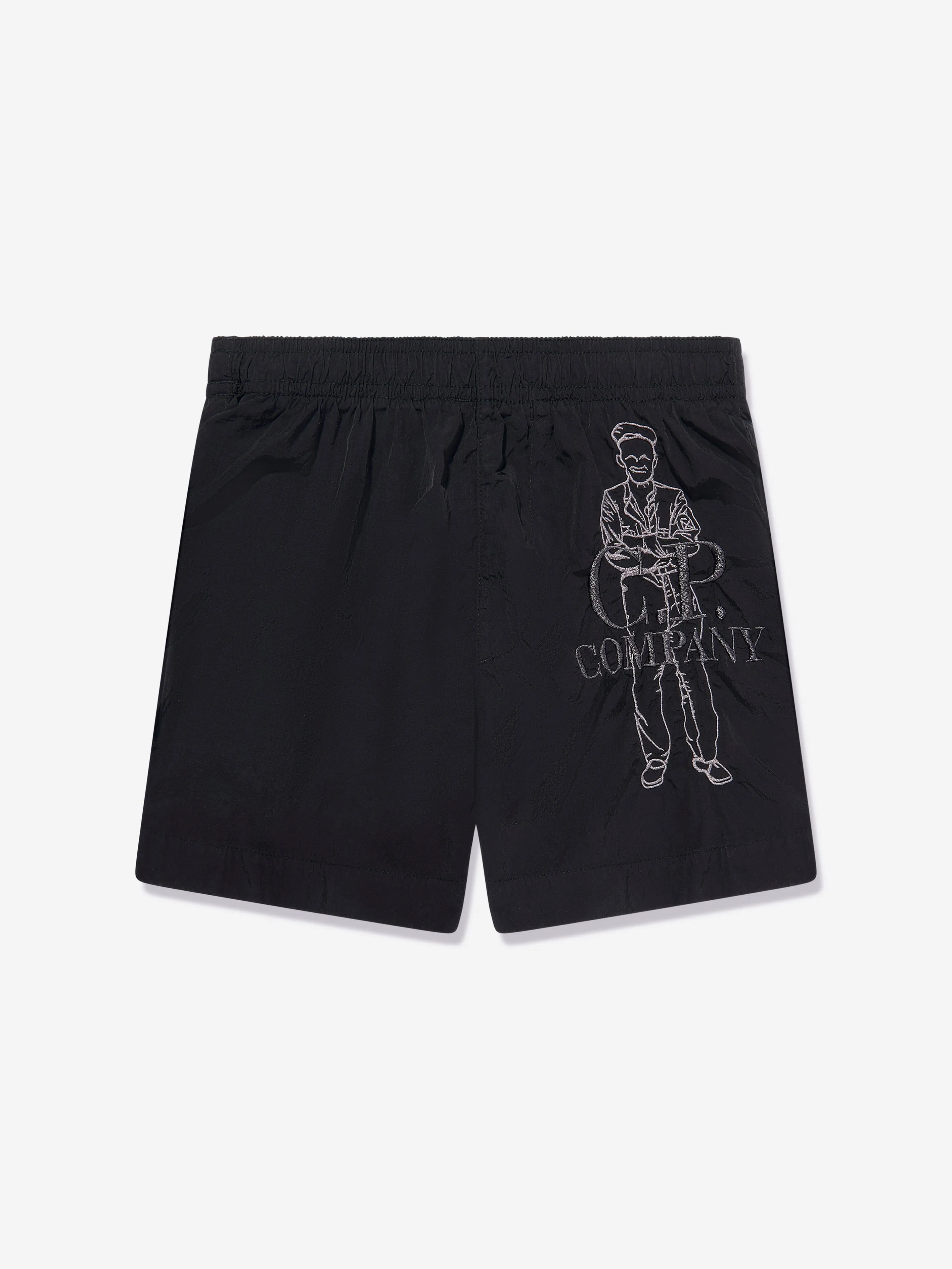 Jungen Logo Badeshorts in Schwarz