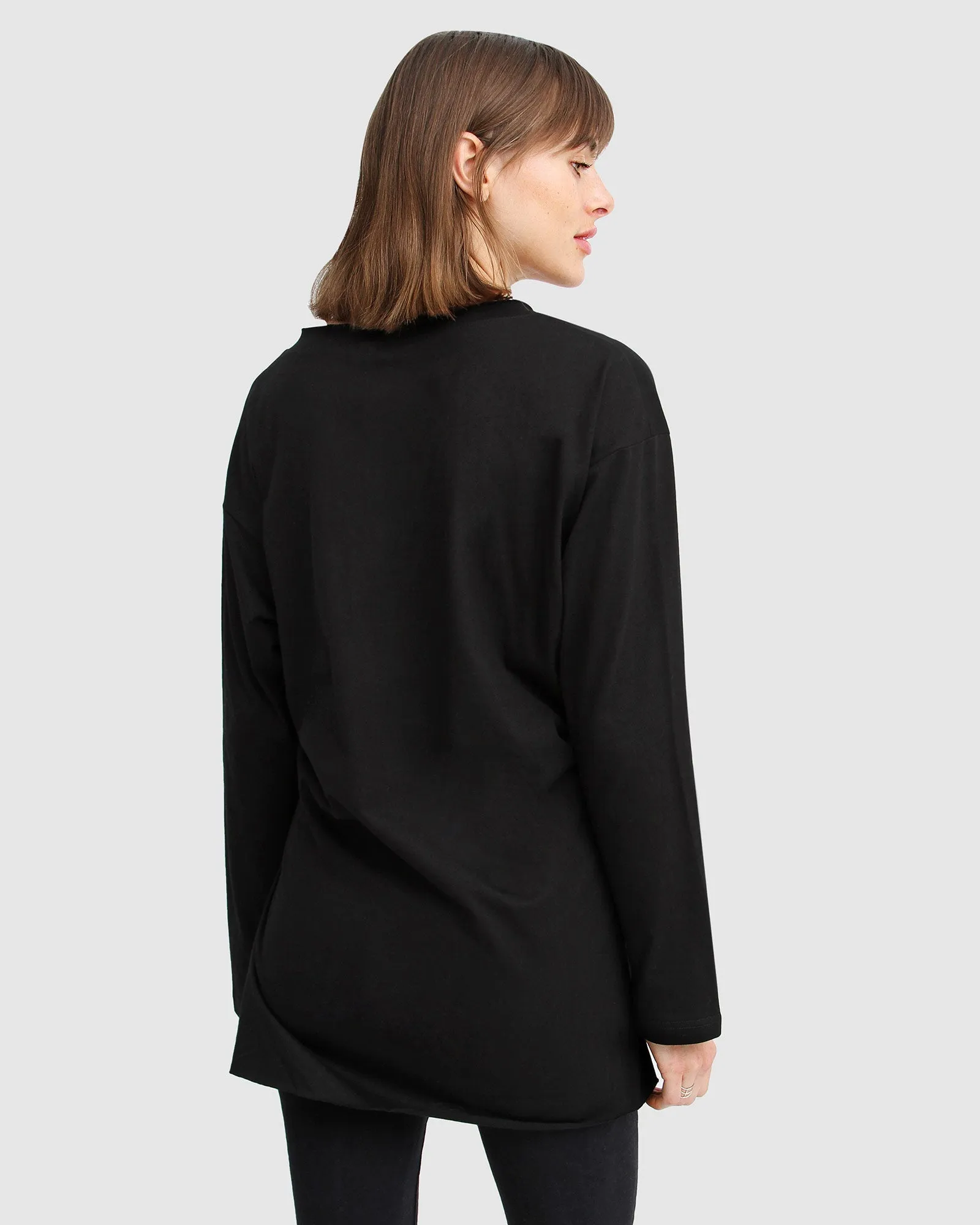 Brave Soul Langarm T-Shirt - Schwarz
