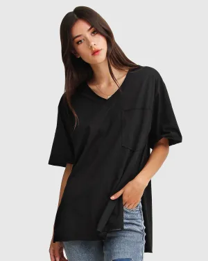 Brave Soul Übergroßes T-Shirt - Schwarz