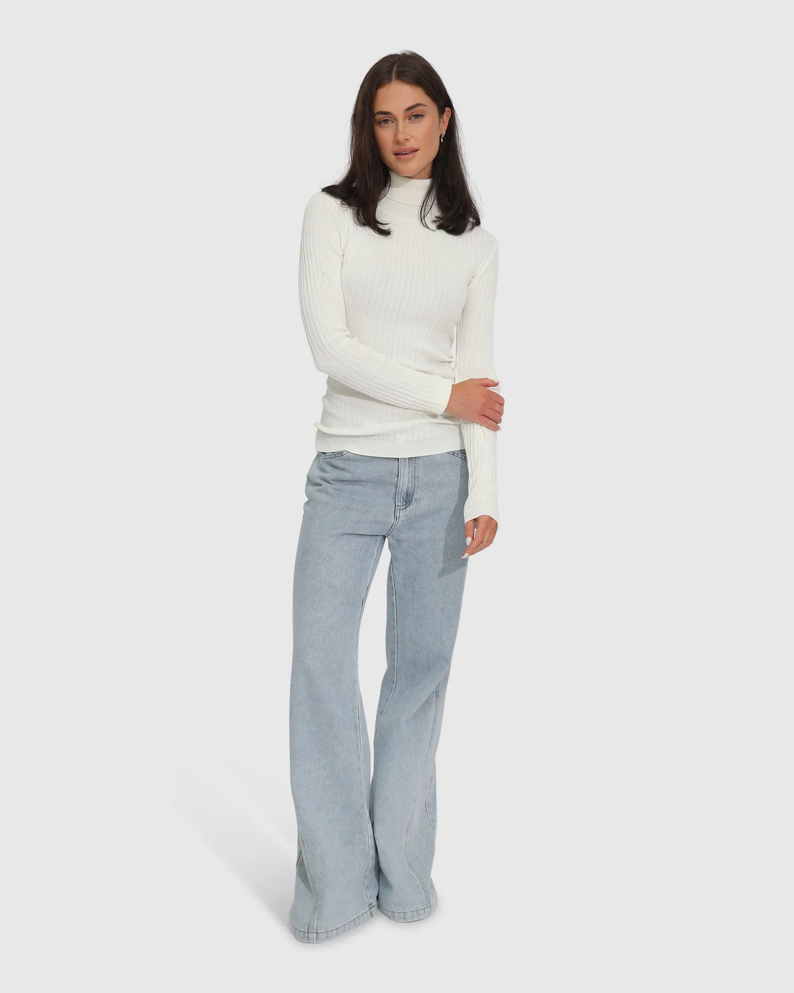 Brooklyn Rollkragenpullover - Elfenbein