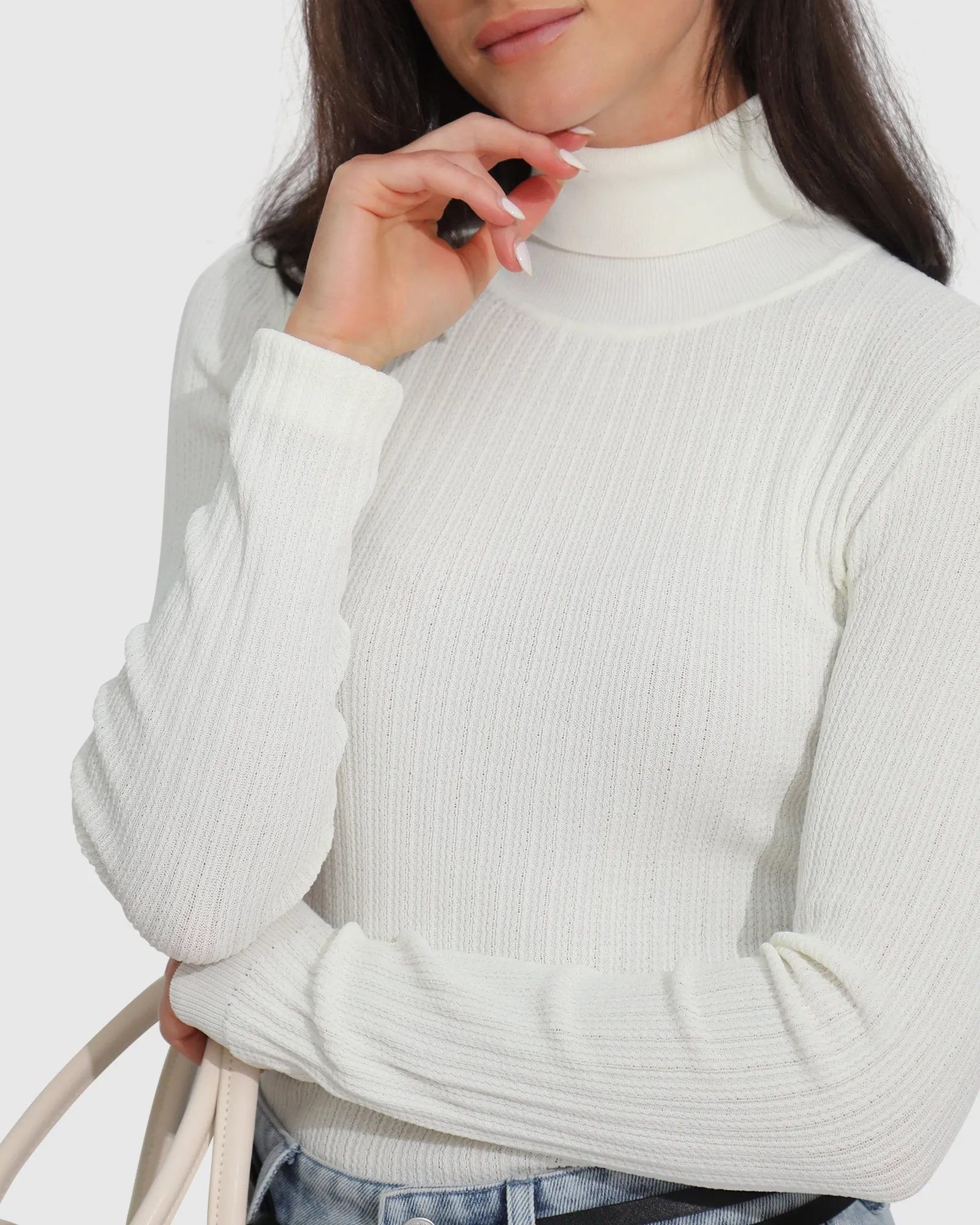 Brooklyn Rollkragenpullover - Elfenbein