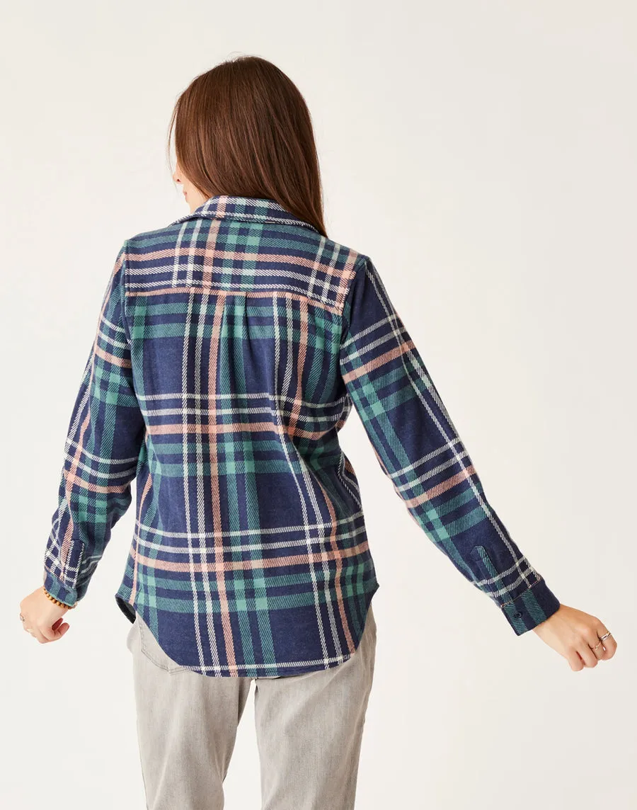 Carve Designs Fairbanks Supersoft Langarmhemd - Marineblau Multiplaid
