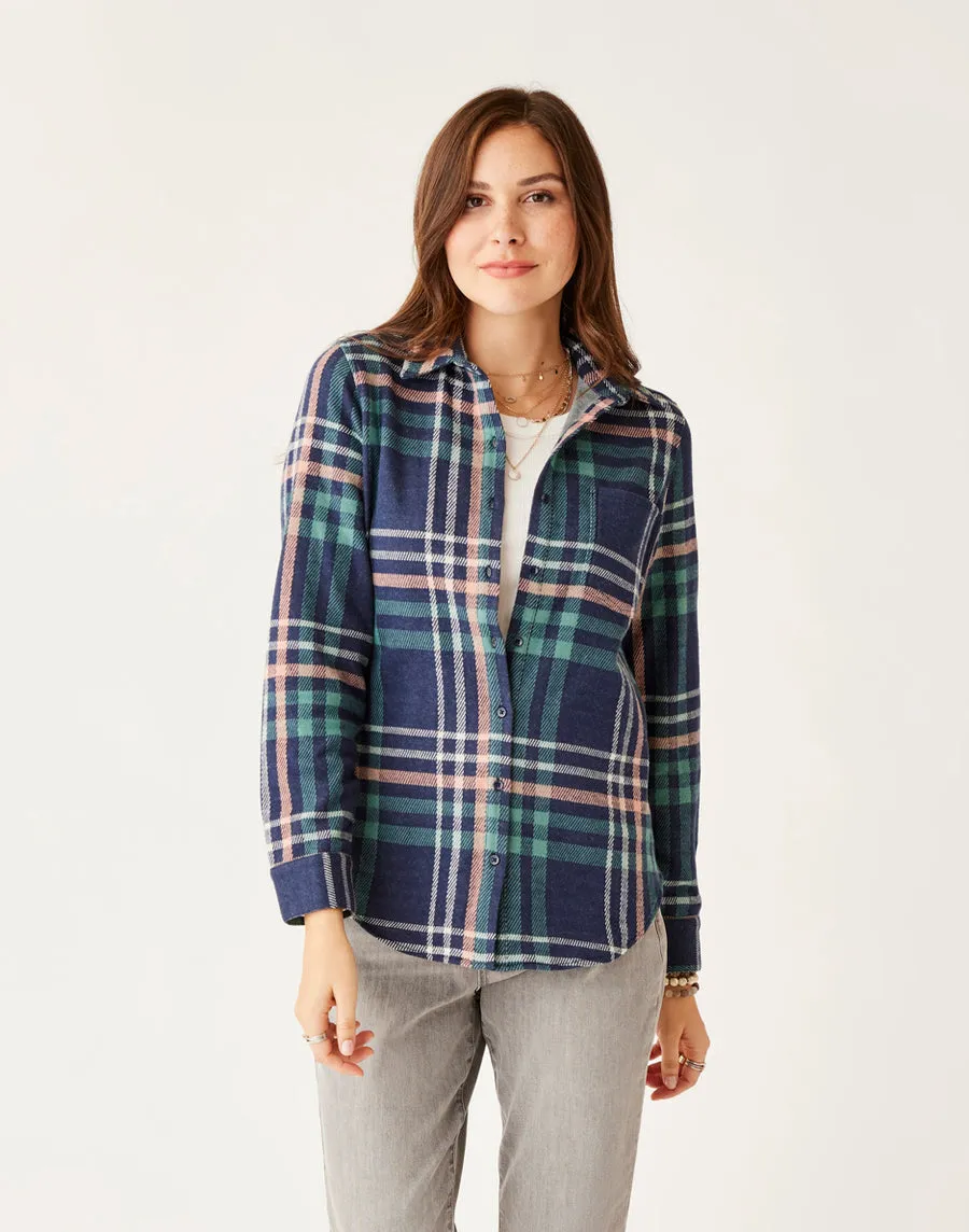 Carve Designs Fairbanks Supersoft Langarmhemd - Marineblau Multiplaid