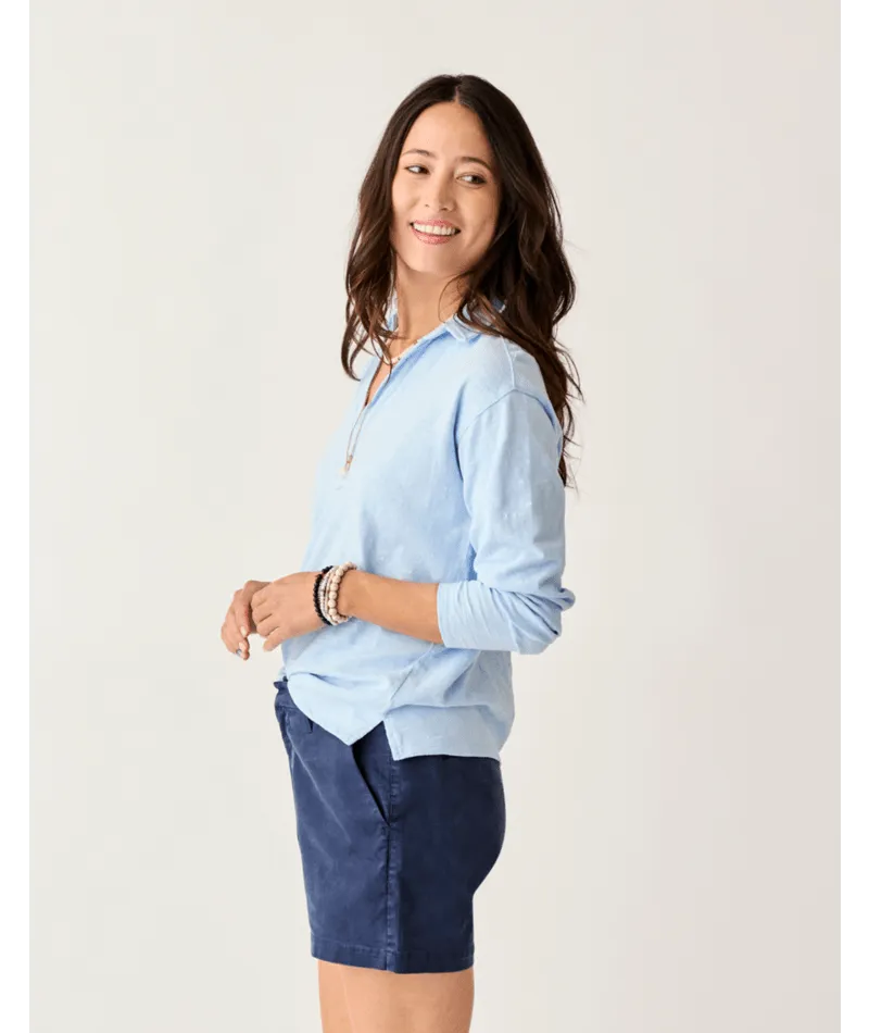 Carve Designs Mara Slub Polo Langarm-Shirt - La Paz