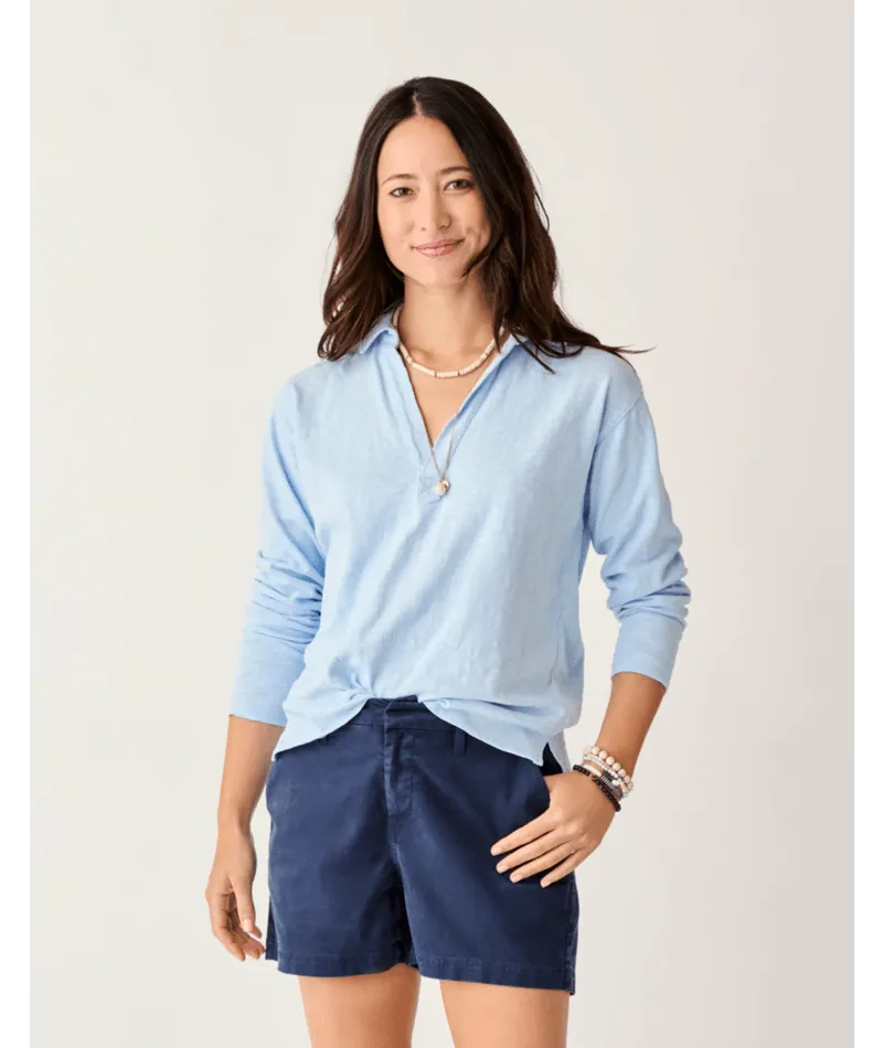 Carve Designs Mara Slub Polo Langarm-Shirt - La Paz