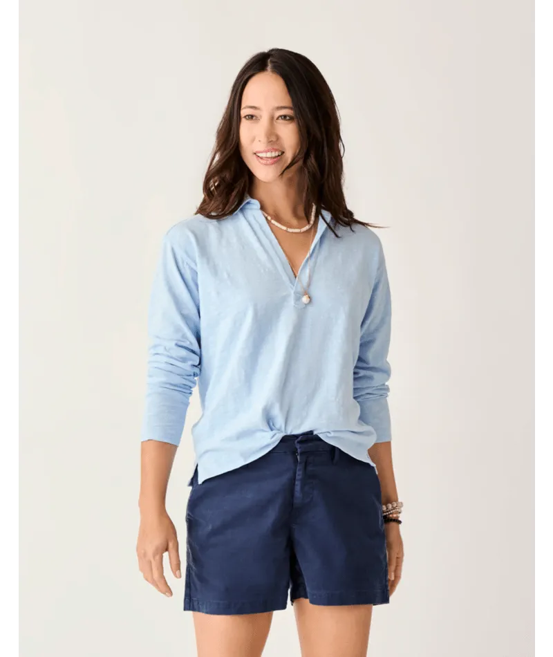 Carve Designs Mara Slub Polo Langarm-Shirt - La Paz
