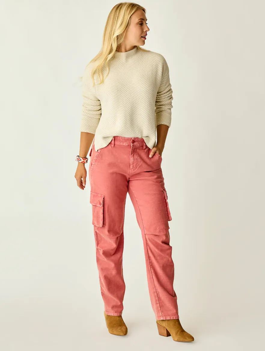 CARVE Olivia Plush Sweater - Zementfarbener Fischgrät