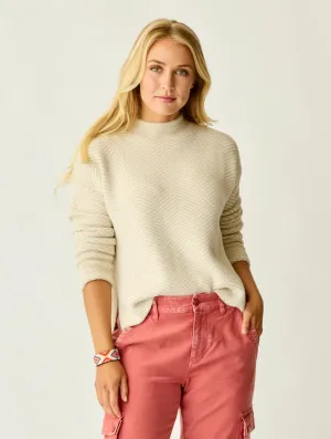 CARVE Olivia Plush Sweater - Zementfarbener Fischgrät