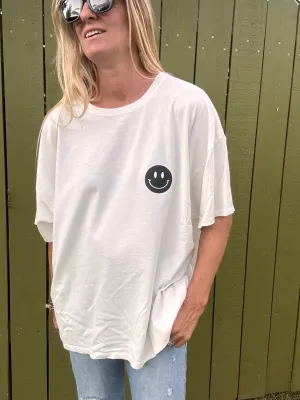 Check My Smile Übergrößen-T-Shirt - Weiß