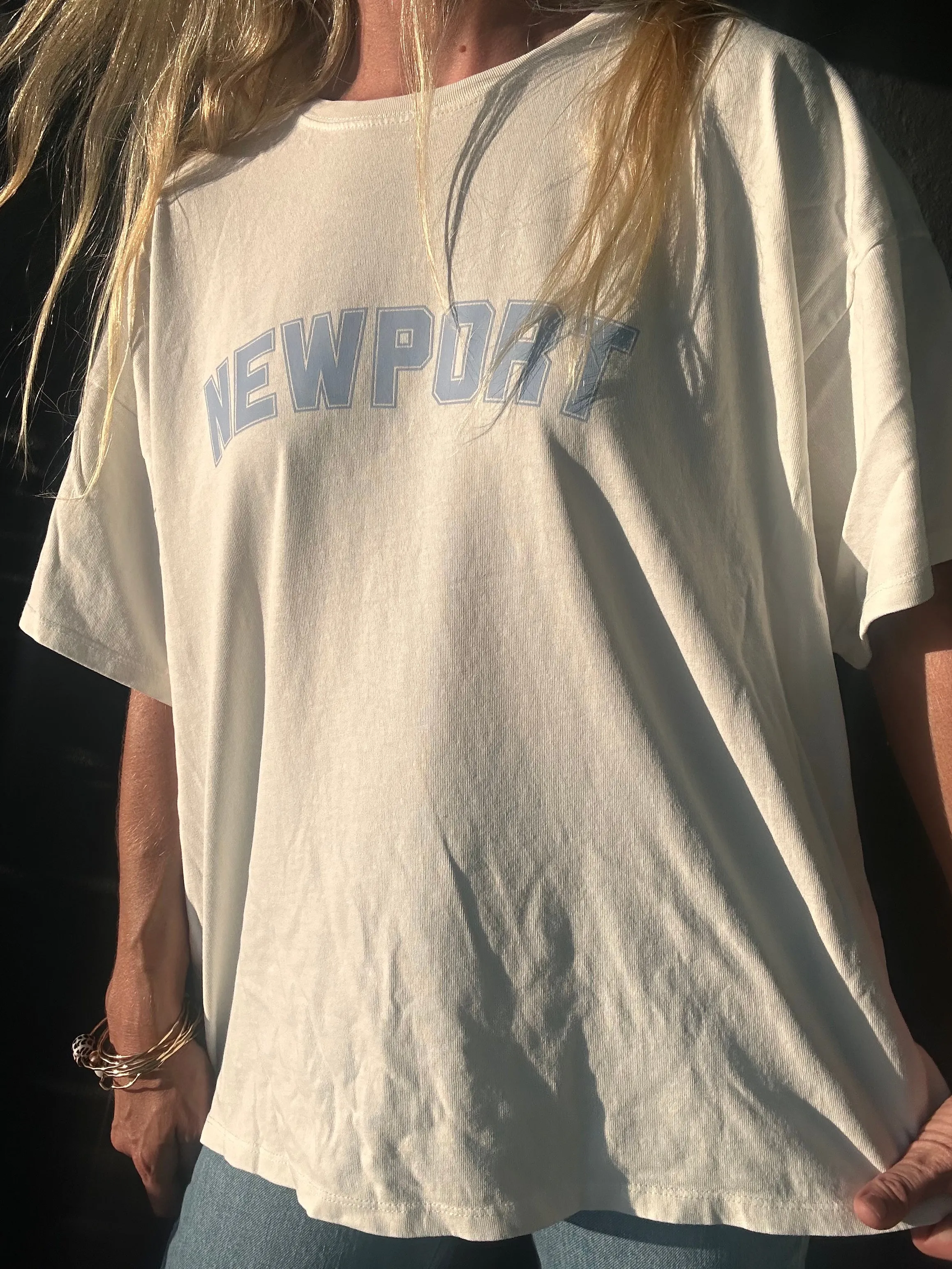 College of Newport Übergröße T-Shirt - Weiß