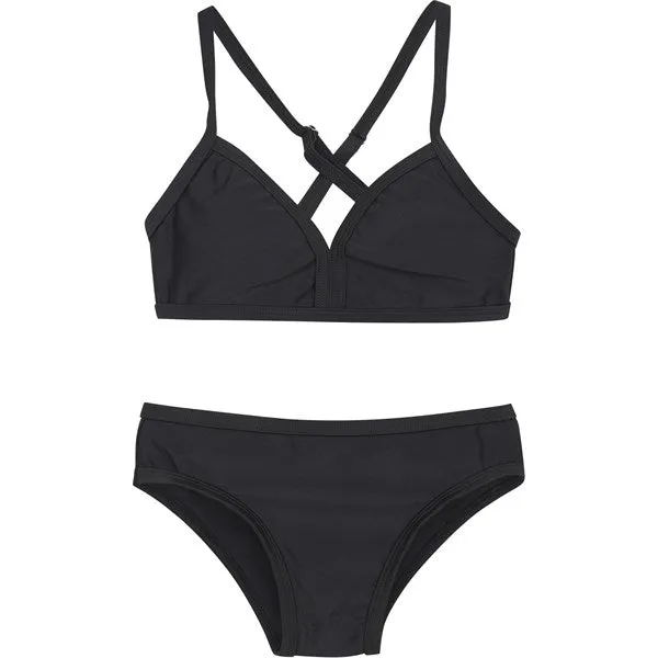 Farbiges Kinder-Bikini Schwarz Farbiges Kinder
