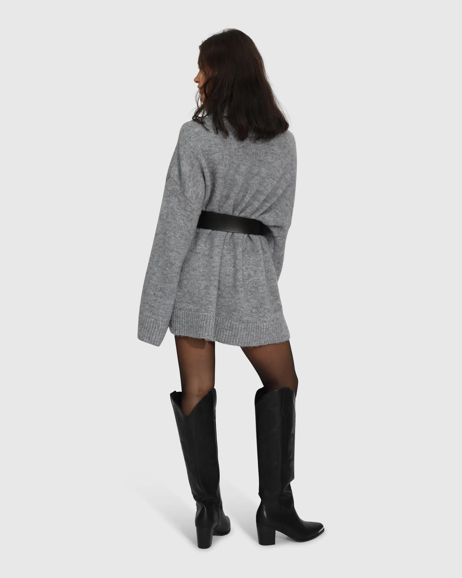 Cuddle Me Übergroßes Tunika-Sweater - Grau