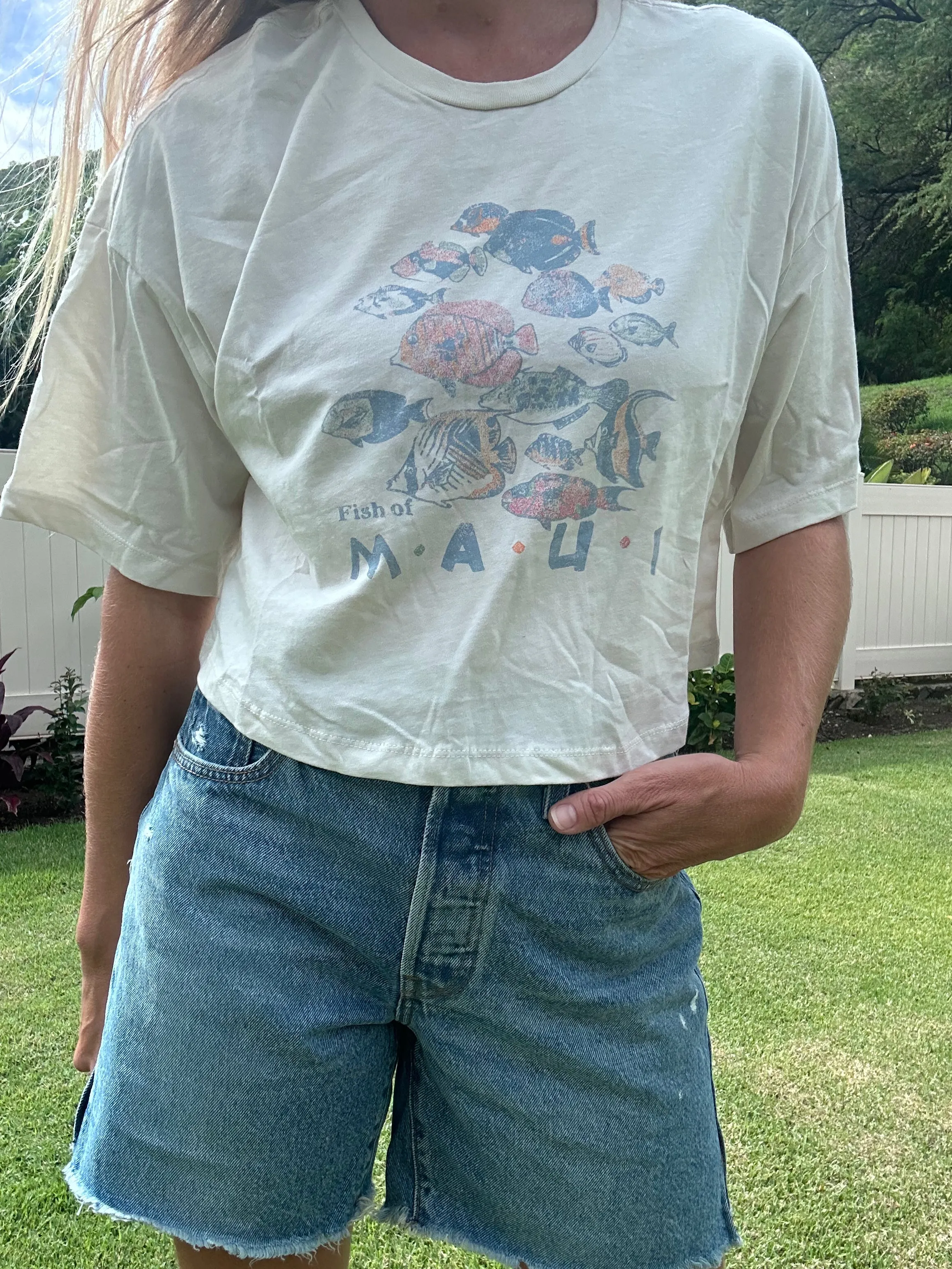 Fish of Maui Cropped T-Shirt