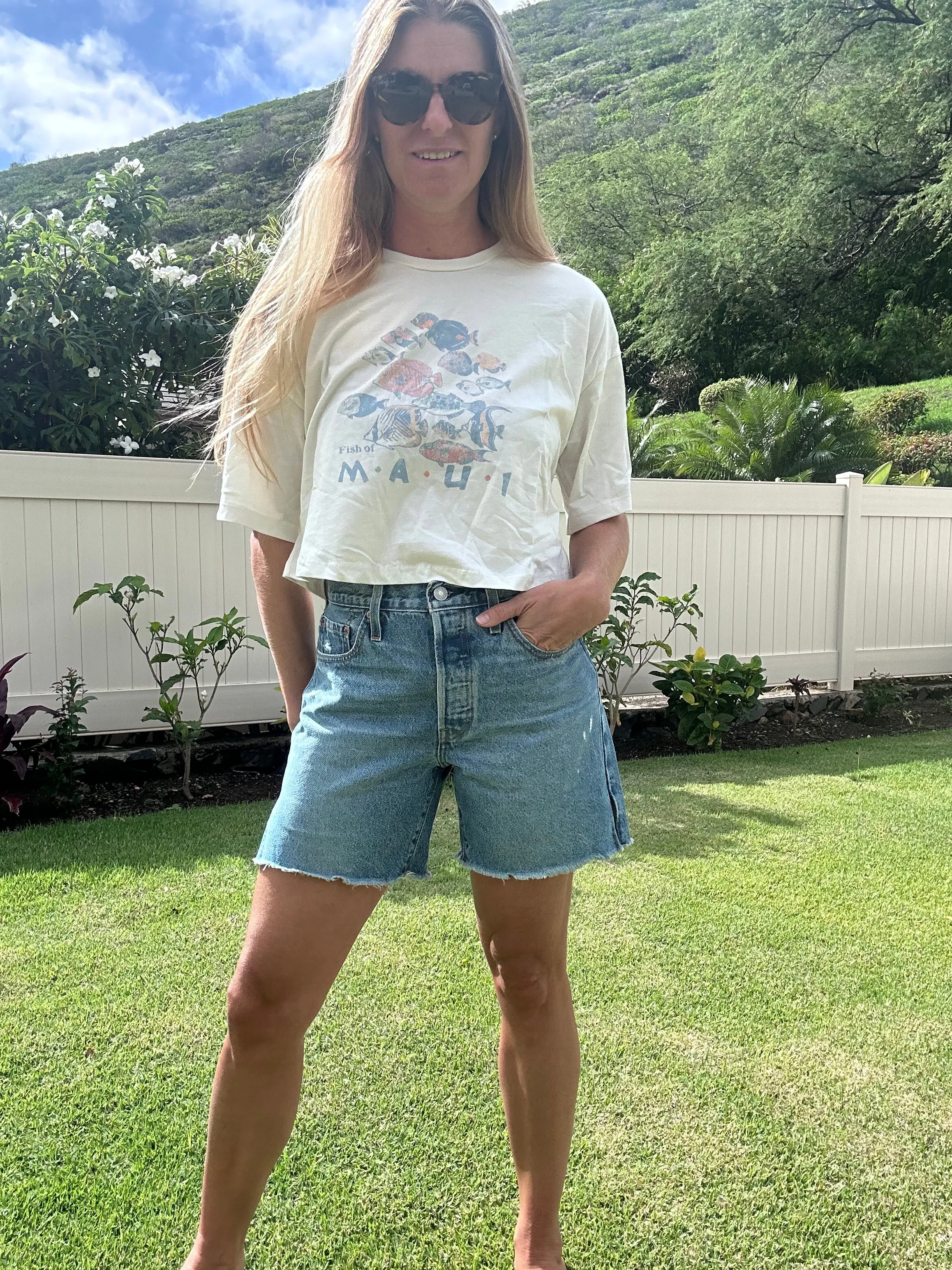 Fish of Maui Cropped T-Shirt