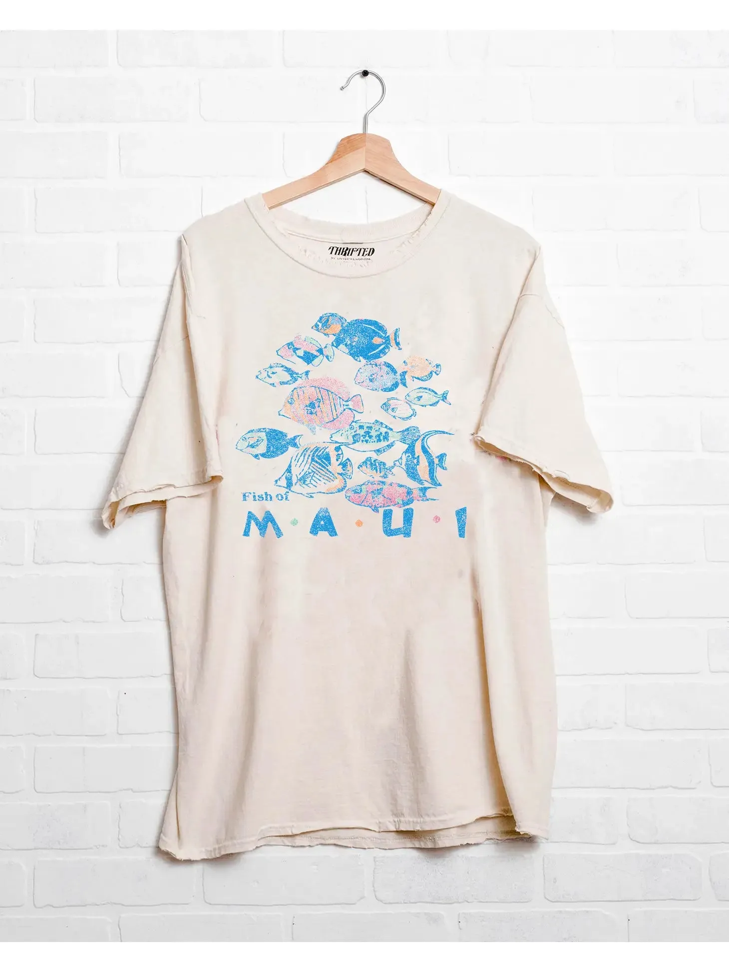 Secondhand T-Shirt mit Fisch von Maui-Motiv
