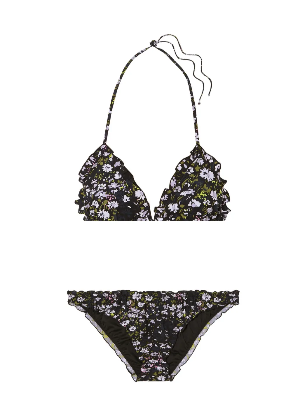 Blumenmuster Rüschen-Bikini