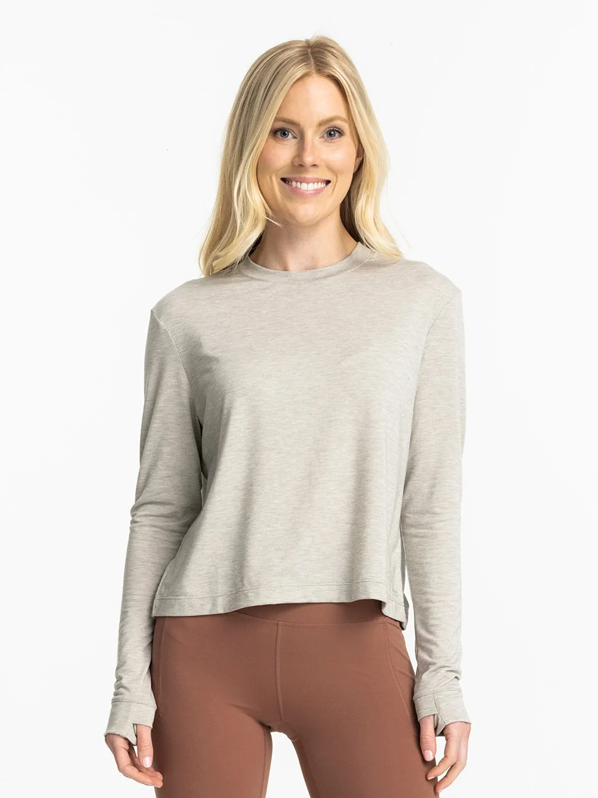 Free Fly Elevate Langarm-Shirt – Heather Sandstone