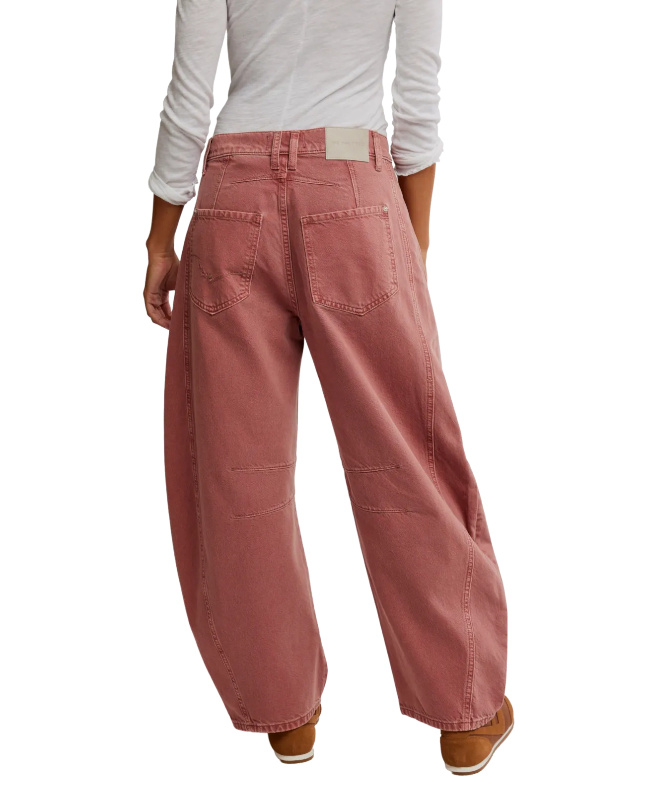 Free People Kleidung Glücksbringer Mid-Rise Barrel Hose in Sunsetter