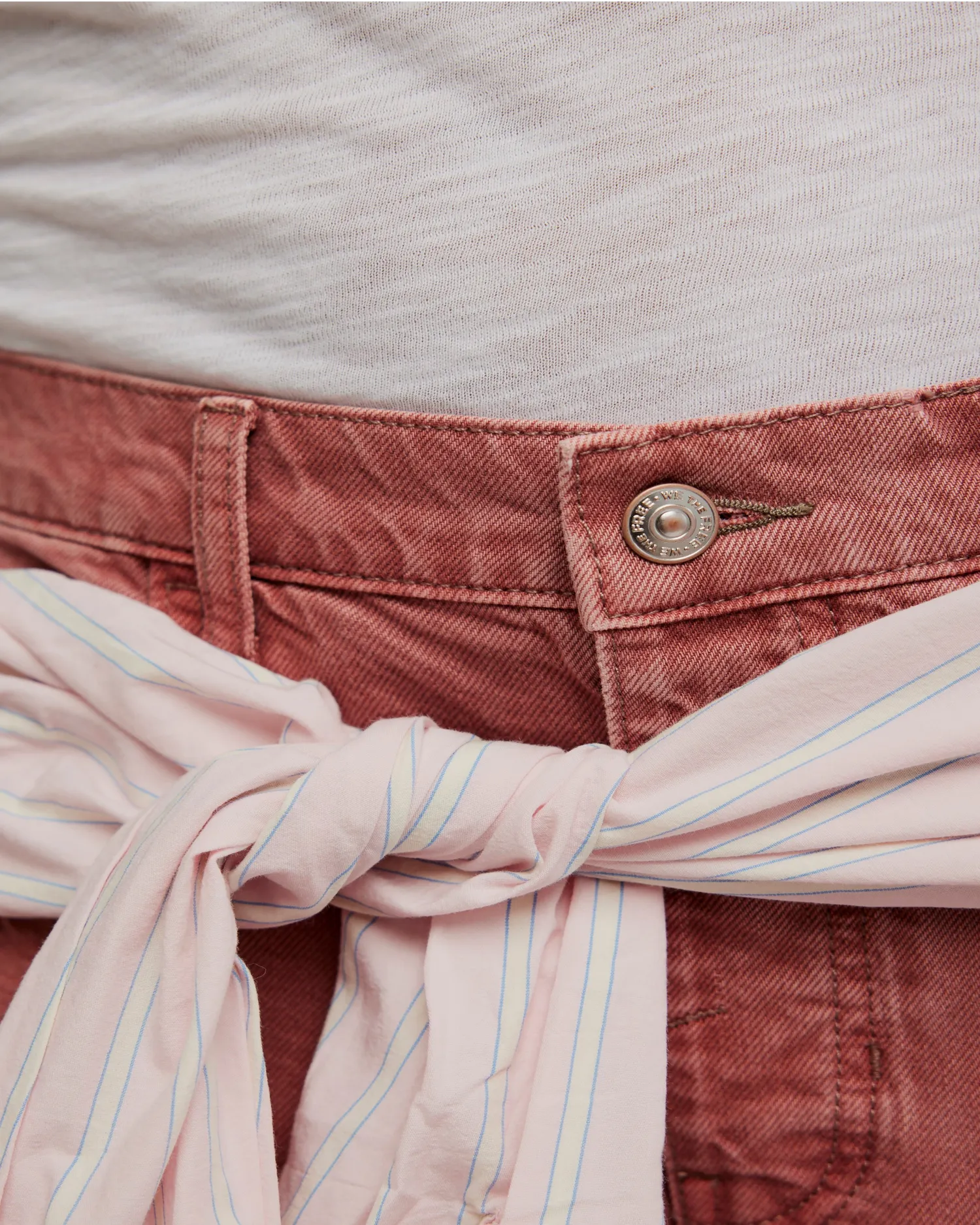 Free People Kleidung Glücksbringer Mid-Rise Barrel Hose in Sunsetter
