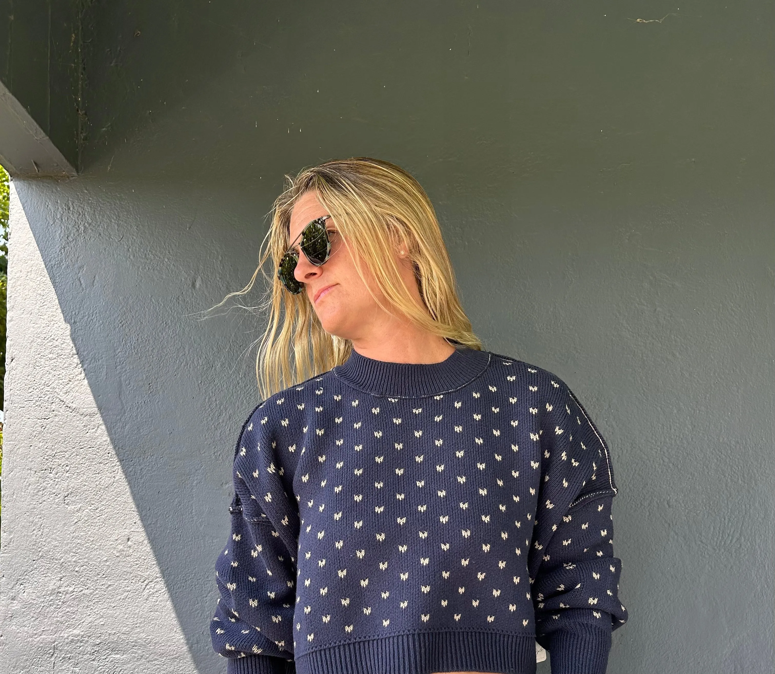 FREE PEOPLE Muster Easy Street Crop-Pullover