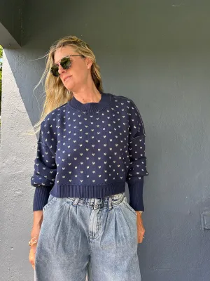 FREE PEOPLE Muster Easy Street Crop-Pullover