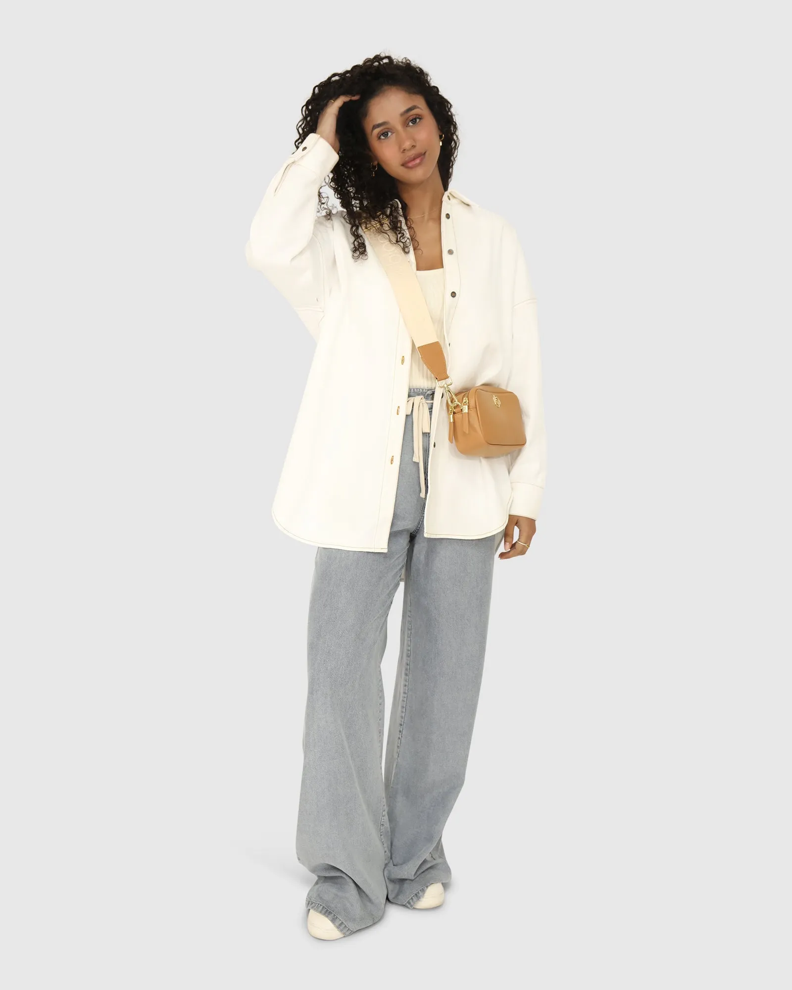 Into Him Übergroßes Denim-Hemd - Off White