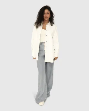 Into Him Übergroßes Denim-Hemd - Off White