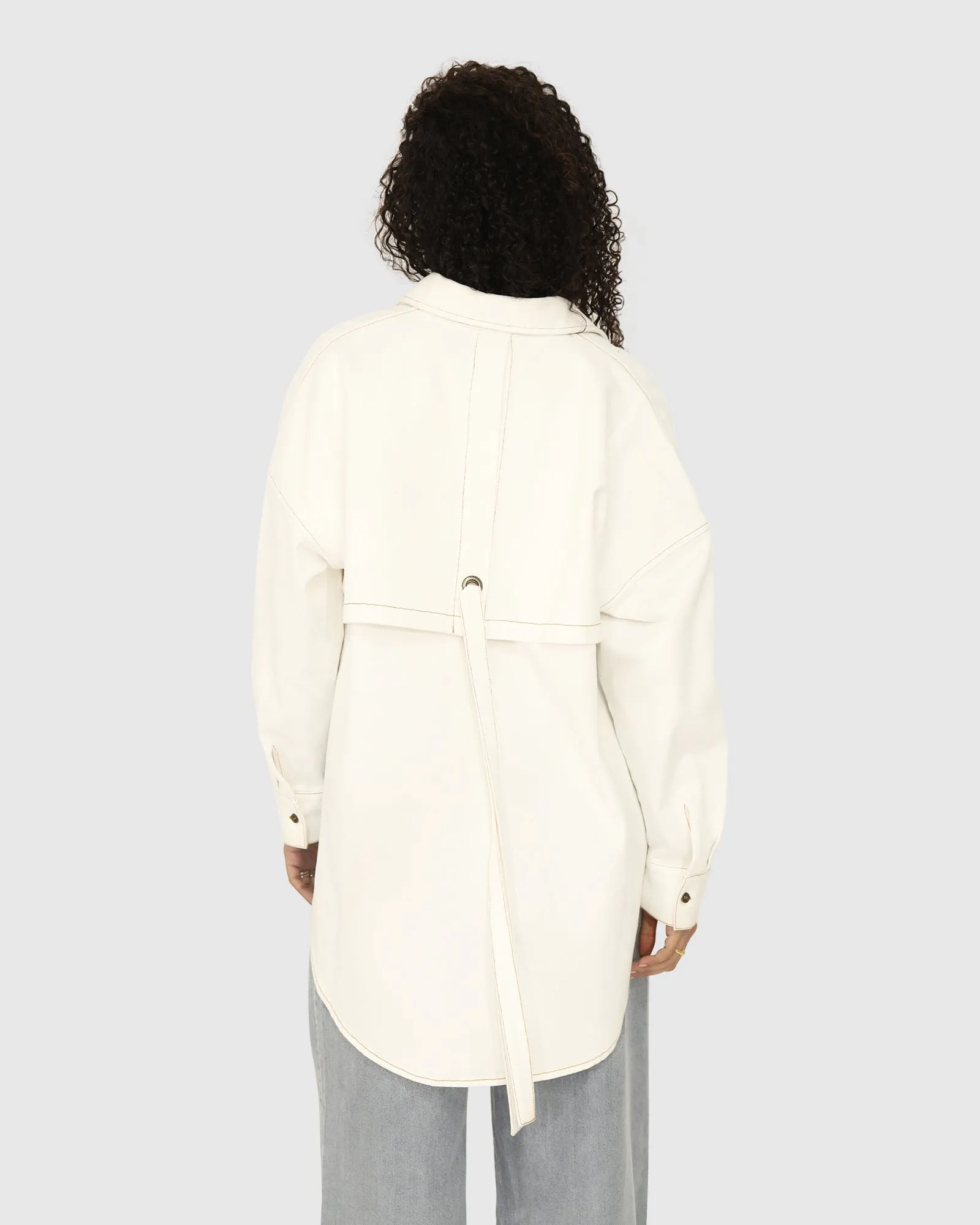 Into Him Übergroßes Denim-Hemd - Off White