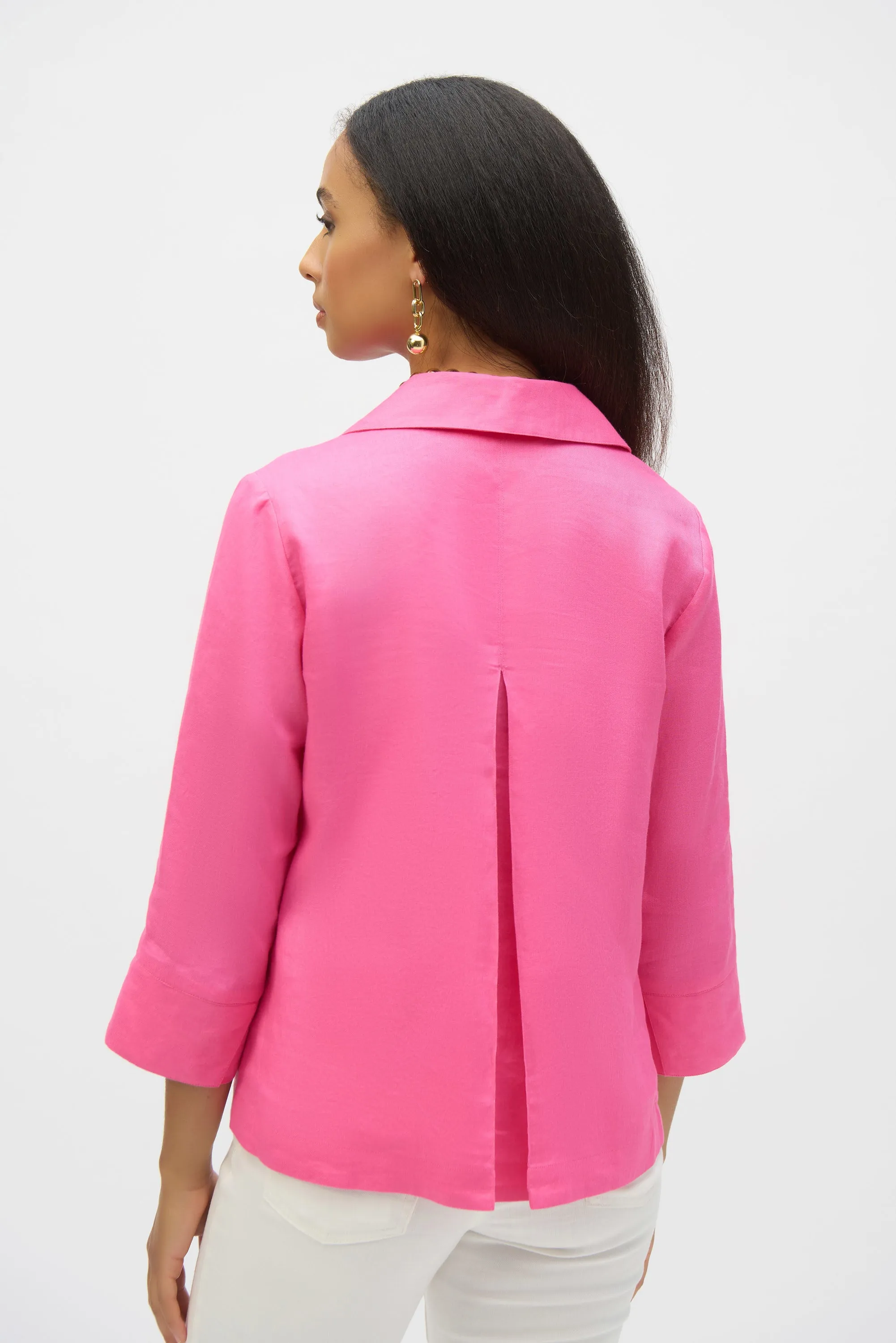 JOSEPH RIBKOFF LEINEN BOXY TOP - ROSA