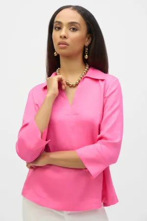JOSEPH RIBKOFF LEINEN BOXY TOP - ROSA