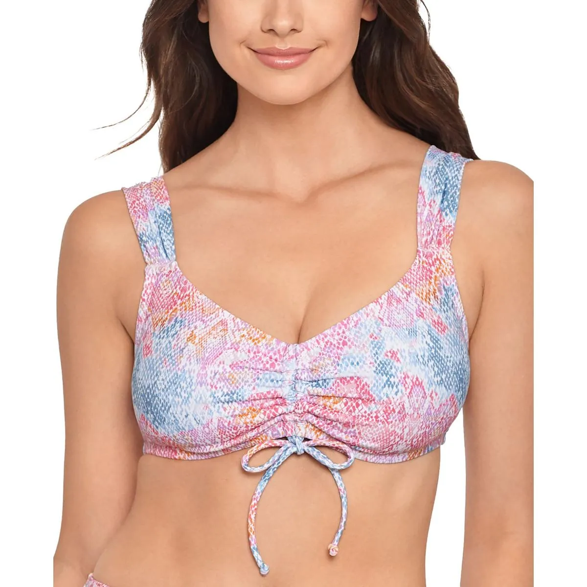 Junior Damen Bikini Oberteil mit Schlangenmuster und Knotenfront