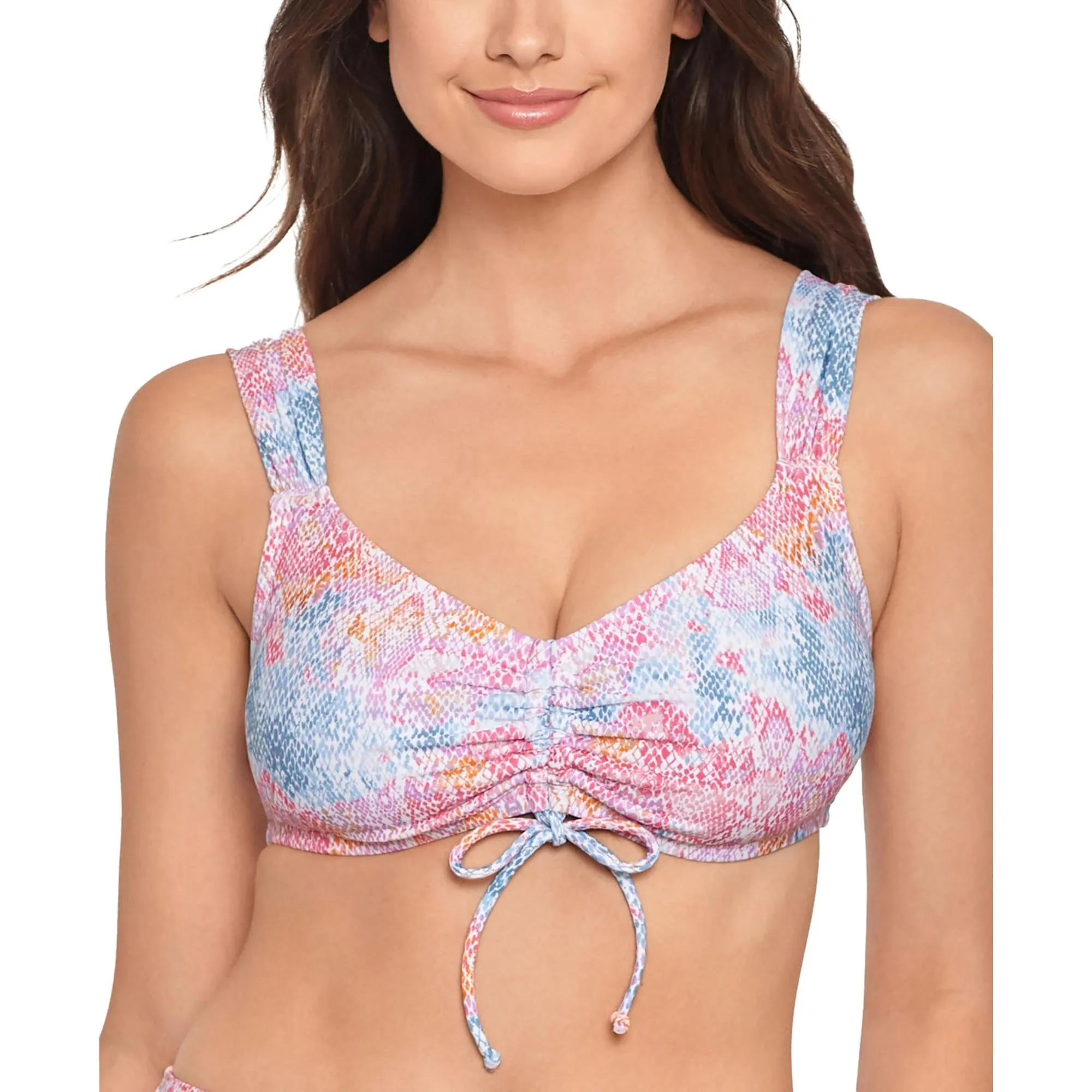 Junior Damen Bikini Oberteil mit Schlangenmuster und Knotenfront