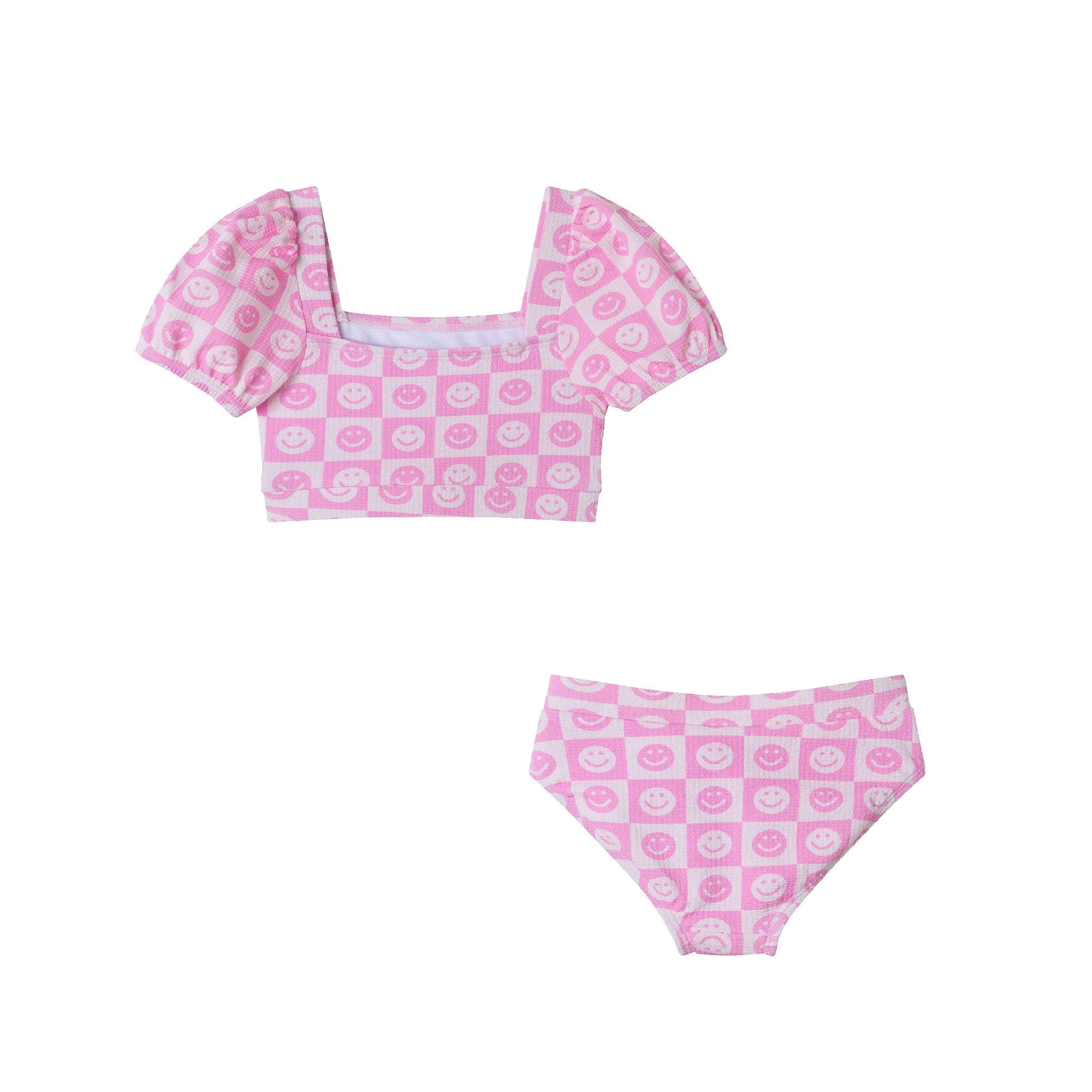Kinder (2-6x) Bikini Badeanzug-Set | Rosa Smiley Babykids_Andy-Evan