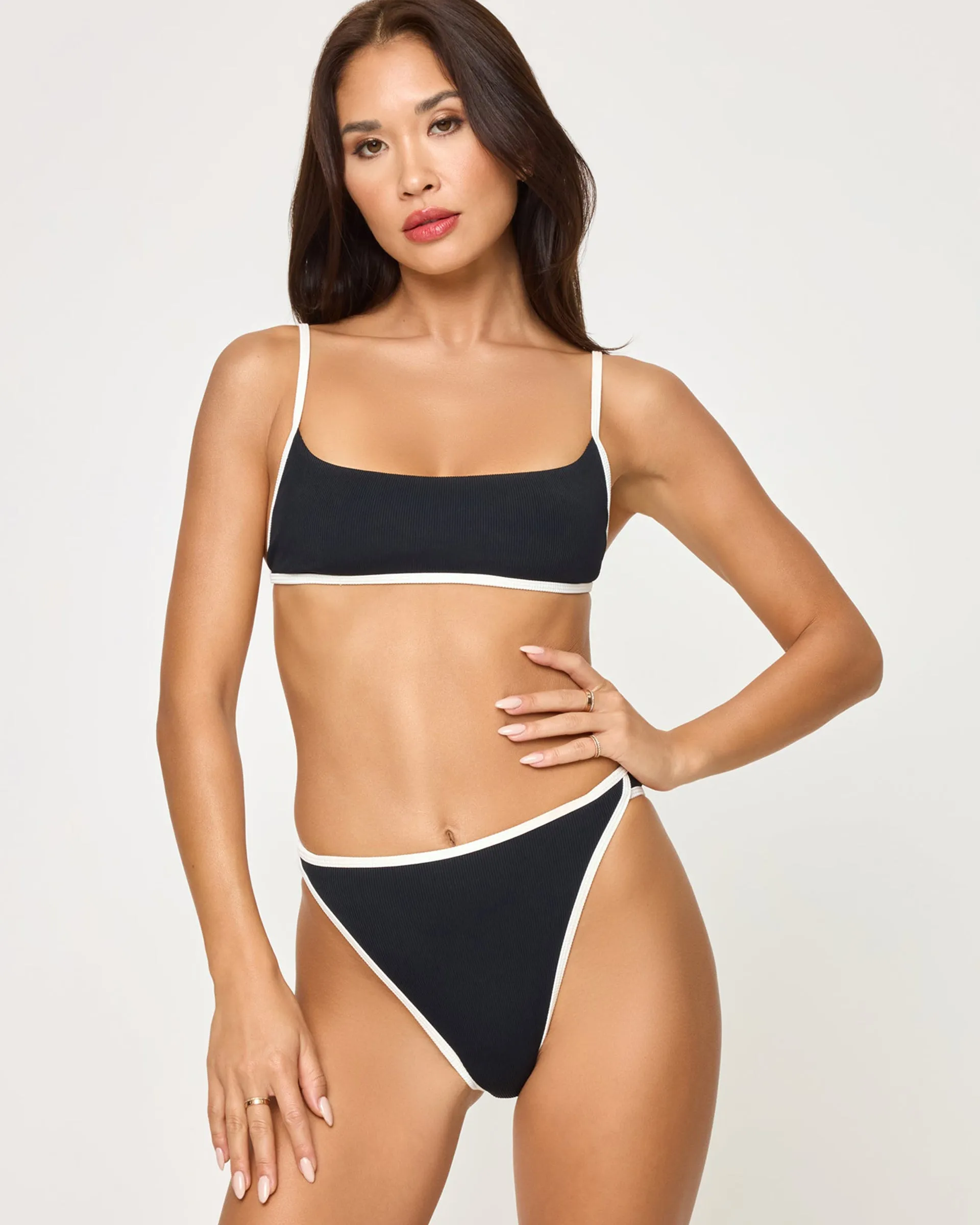 Kourt Bikini Bottom - Schwarz-Creme