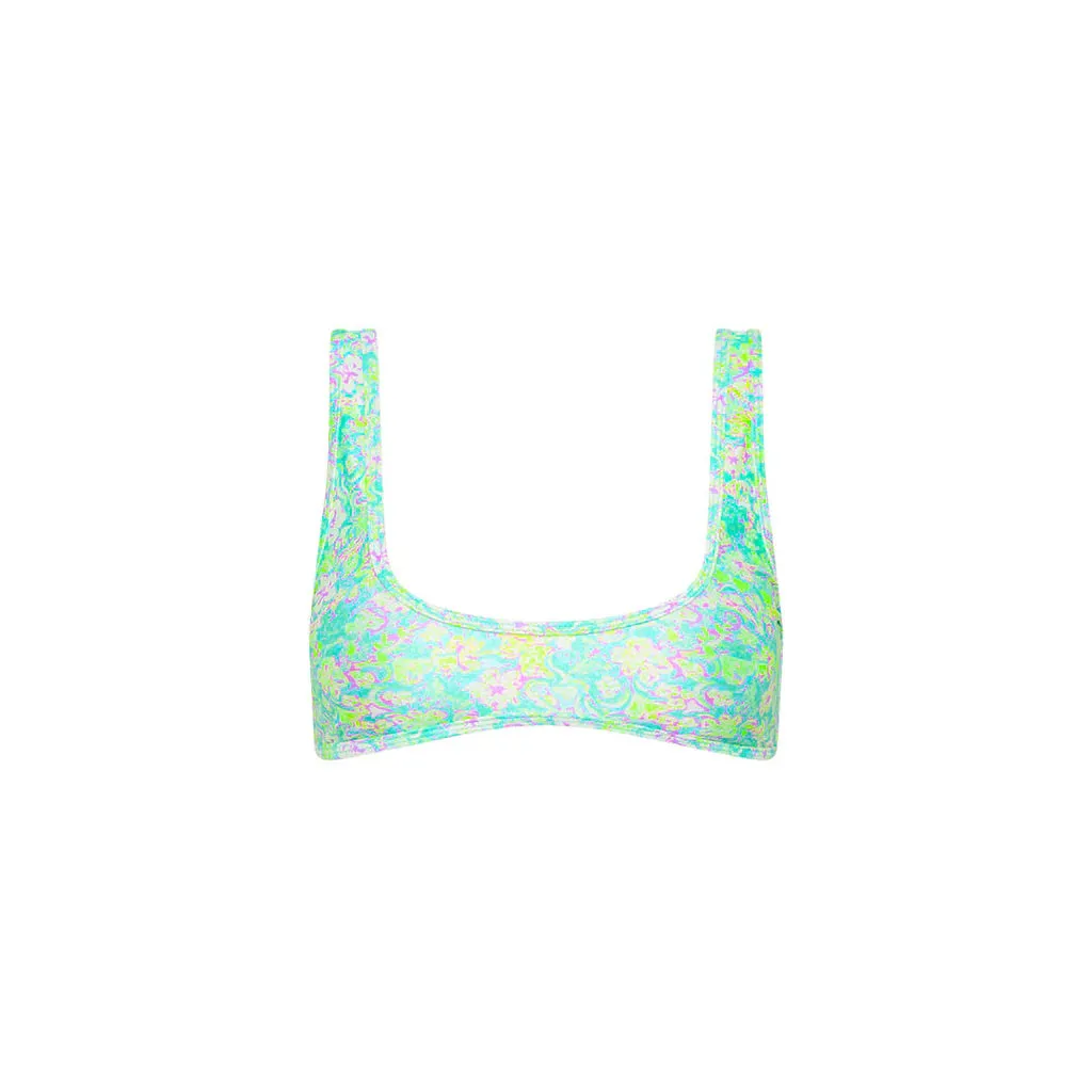 KULANI KINIS Bind Slim Scoop Bikini-Oberteil - Hibiskus Fizz