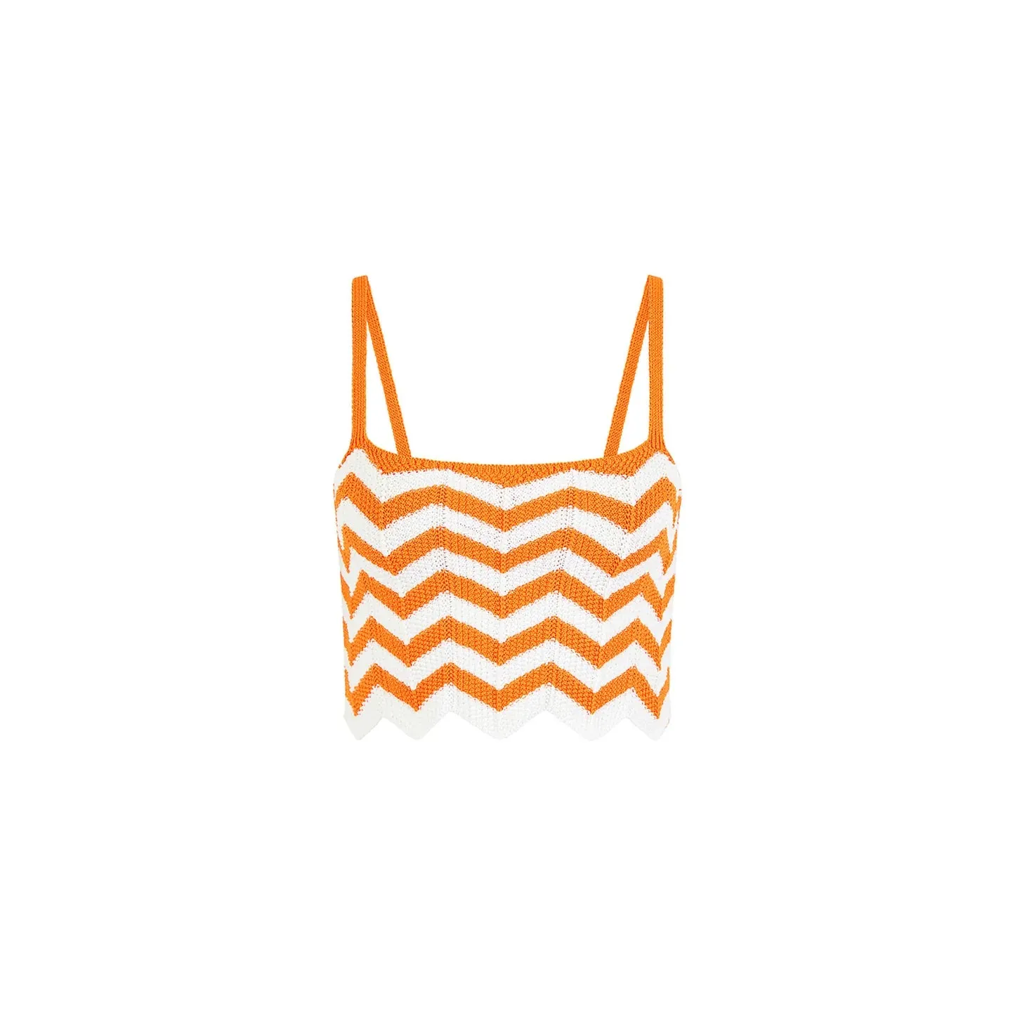 KULANI KINIS Chevron Strick Crop Top - Dreamsicle