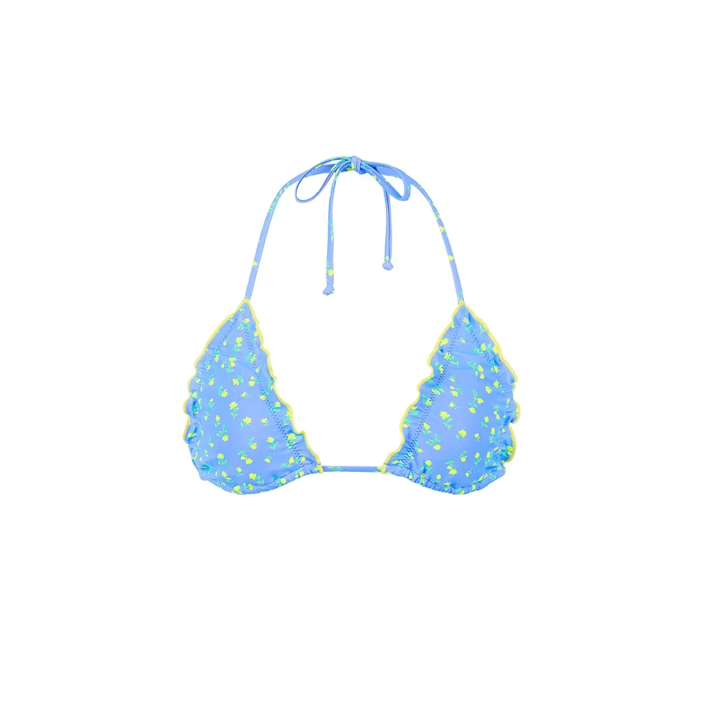 KULANI KINIS Salatblatt-Saum Bralette Bikini-Oberteil - Zitronenblüte