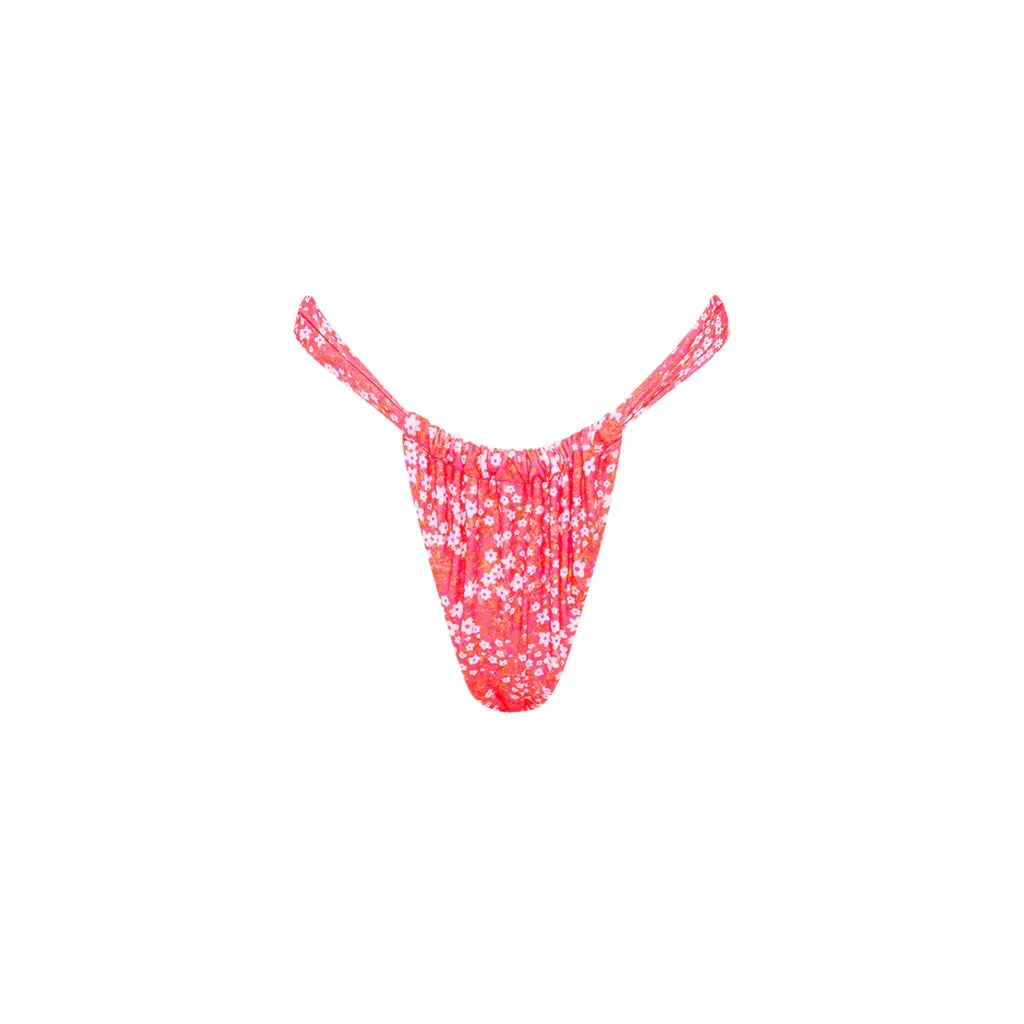 KULANI KINIS Rüschen-Bikini-Slip - Korallenrot
